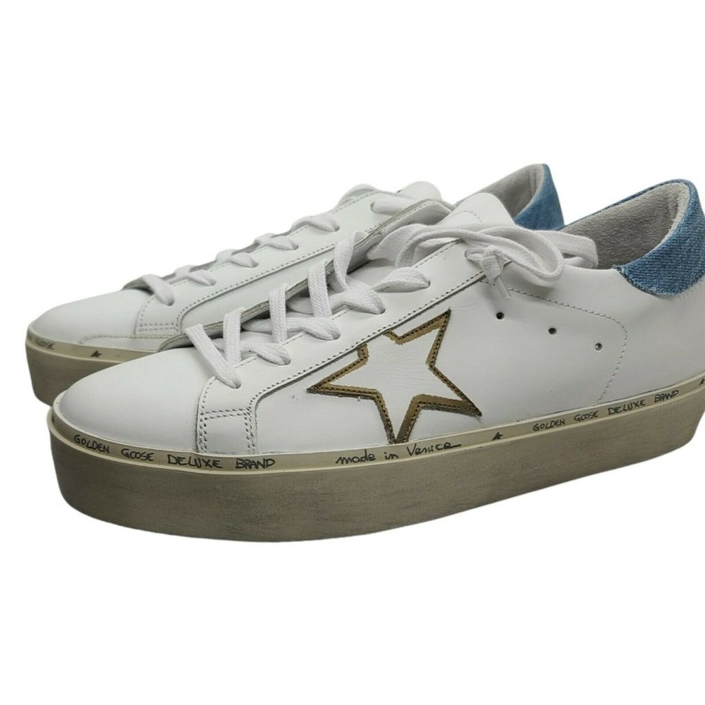 $560 Women's Sz 41 Golden Goose Hi Star Leather Lace Up Sneakers - Picture 9 of 12